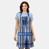 Zomer Populair Navy Blue Boat Stripes Collectie Schort (Gedragen)