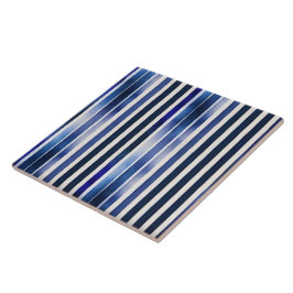 Zomer Populair Navy Blue Boat Stripes Collectie Tegeltje