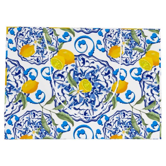 Zomer, Portugese tegels, citrusvruchten, citroenen Groot Cadeauzakje (Achterkant)