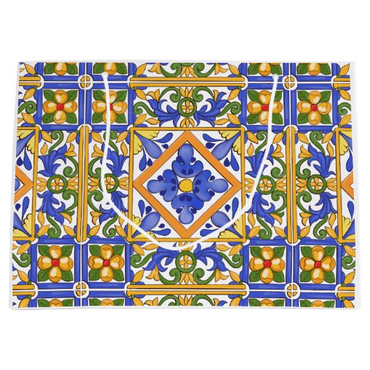 Zomer, Portugese tegels, citrusvruchten, citroenen Groot Cadeauzakje (Voorkant)