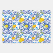 Zomer, Portugese tegels, citrusvruchten, citroenen Inpakpapier Vel (Voorkant 3)