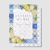 Zomer Positano Blauwe Tegels Citroenen Koppels Dou Vellum Uitnodigingen (Offset (Uitnodiging))