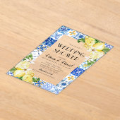 Zomer Positano Blauwe Tegels Citroenen Trouwdouche Acryl Uitnodigingen (Laagn)