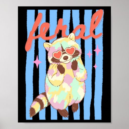 Zomer Preppy Wilde Wasbeer Pastel E Poster (Voorkant)