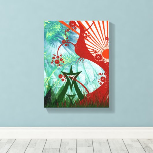 Zomer Psytrance Festival Kunst Canvas Afdruk (Insitu (Houten vloer))