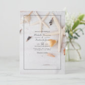 Zomer QR Code RSVP Beach Bruiloft Kaart (Staand voorkant)