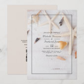 Zomer QR Code RSVP Beach Bruiloft Kaart (Voorkant / Achterkant)