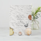 Zomer QR Code RSVP Strand Huwelijk Kaart (Staand voorkant)