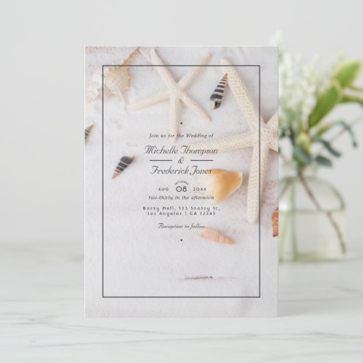 Zomer QR Code RSVP Strandtrouw Kaart (Staand voorkant)