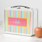 Zomer Rainbow Stripes Monogram Script (In situ)