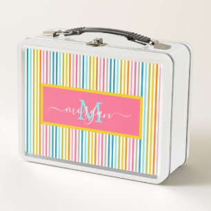 Zomer Rainbow Stripes Monogram Script