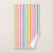 Zomer Rainbow Stripes Monogram Script Bad Handdoek (Handdoek)