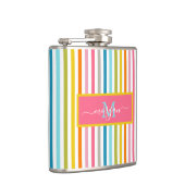 Zomer Rainbow Stripes Monogram Script Heupfles (Rechts)