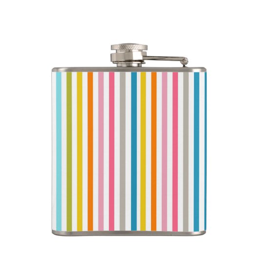 Zomer Rainbow Stripes Monogram Script Heupfles (Achterkant)