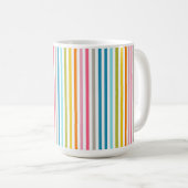 Zomer Rainbow Stripes Monogram Script Koffiemok (Voorkant rechts)