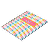 Zomer Rainbow Stripes Monogram Script Notitieboek (Linkerzijde)