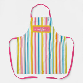 Zomer Rainbow Stripes Monogram Script Schort