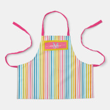 Zomer Rainbow Stripes Monogram Script