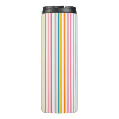 Zomer Rainbow Stripes Monogram Script Thermosbeker (Achterkant)