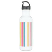 Zomer Rainbow Stripes Monogram Script Waterfles (Achterkant)
