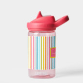 Zomer Rainbow Stripes Monogram Script Waterfles (Links)