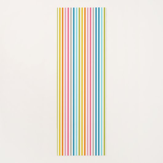 Zomer Rainbow Stripes Monogram Script Yogamat (Achterkant)