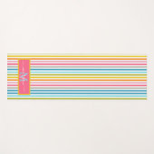 Zomer Rainbow Stripes Monogram Script Yogamat (Voorkant (horizontaal))