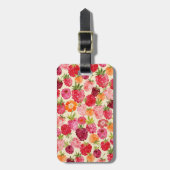 Zomer Raspberry Waterverf Coquette Bagagelabel (Voorkant verticaal)