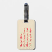 Zomer Raspberry Waterverf Coquette Bagagelabel (Achterkant verticaal)