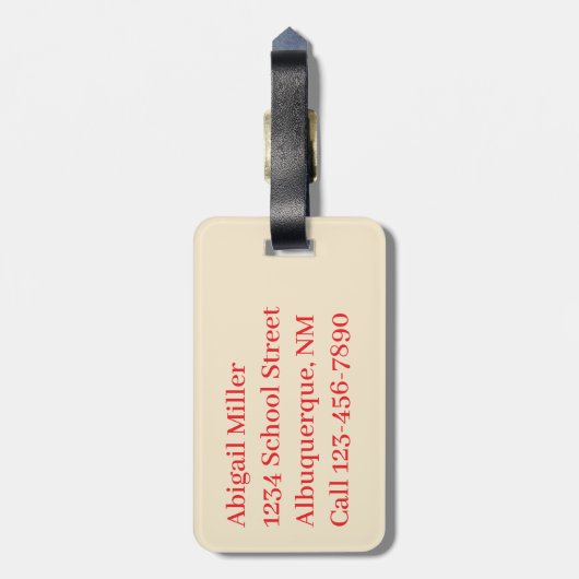 Zomer Raspberry Waterverf Coquette Bagagelabel (Achterkant verticaal)