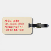 Zomer Raspberry Waterverf Coquette Bagagelabel (Achterkant horizontaal)