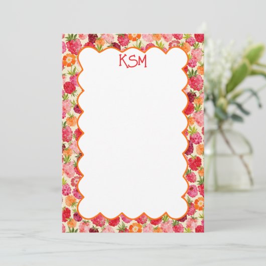 Zomer Raspberry Waterverf Coquette Kaart (Staand voorkant)