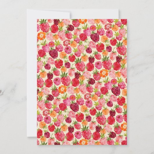 Zomer Raspberry Waterverf Coquette Kaart (Achterkant)
