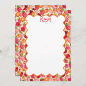 Zomer Raspberry Waterverf Coquette Kaart (Voorkant / Achterkant)