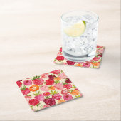 Zomer Raspberry Waterverf Coquette Kartonnen Onderzetters (Insitu)