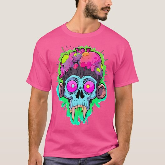 Zomer Rave Edm Monkey DJ Psychedelic Festival T-shirt (Voorkant)