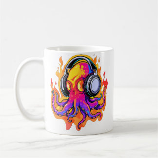 Zomer Rave Vuur Octopus Dj Edm Festival Koffiemok