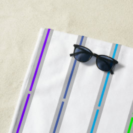 Zomer Regenboog Dunne Geometrische Strepen Strandlaken