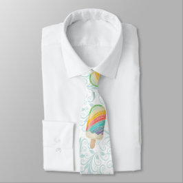 Zomer Regenboog Popsicle en Blauwgroen Swirls Stropdas