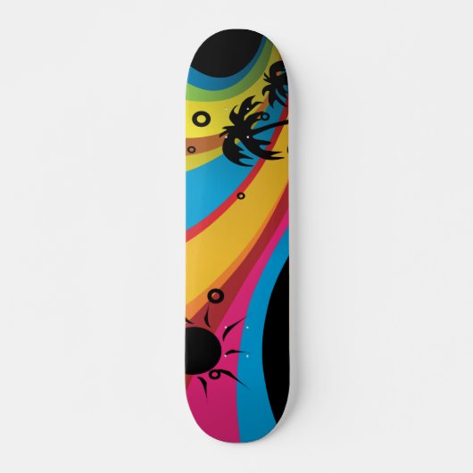 Zomer regenboogpalm elk skateboard (Voorkant)