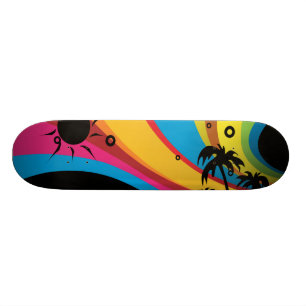 Zomer regenboogpalm elk skateboard