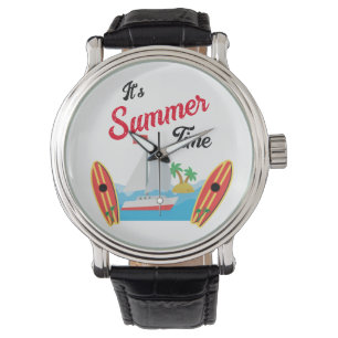 Zomer Reis Tijd Strandgolven Vakantie Oceaan Horloge