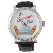 Zomer Reistijd Strand Golven Vakantie Oceaan Horloge (Voorkant)