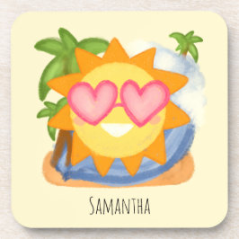 Zomer Relaxing Vakantie Zon Bier Onderzetter