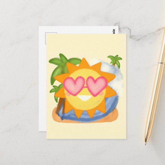 Zomer Relaxing Vakantie Zon Briefkaart (Voorkant / Achterkant in situ)