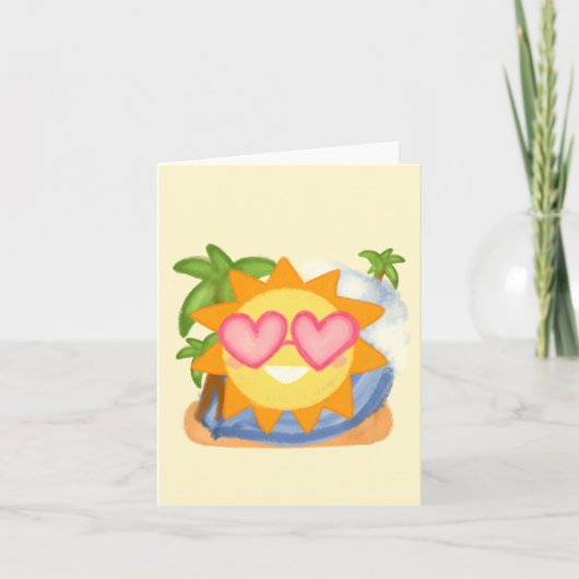 Zomer Relaxing Vakantie Zon Kaart (Voorkant)