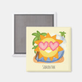 Zomer Relaxing Vakantie Zon Magneet (Voorkant / Achterkant)