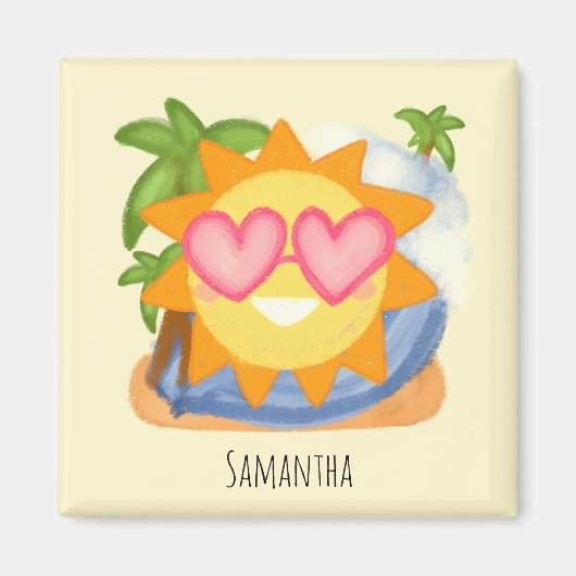 Zomer Relaxing Vakantie Zon Magneet (Voorkant)