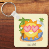 Zomer Relaxing Vakantie Zon Sleutelhanger (Voorkant)