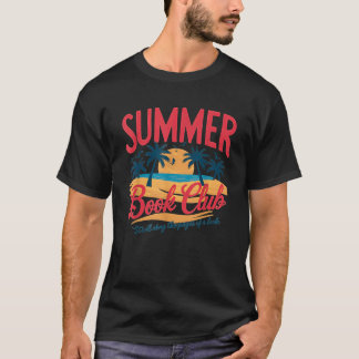 Zomer Retro Boek Club Funny Beach Vakantie T-shirt
